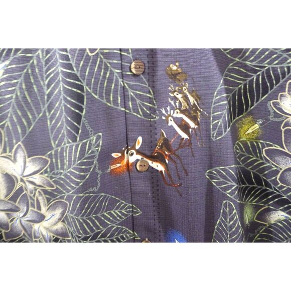 Tommy Bahama Seasons Greetings Washable Silk Hawaiian Print Shirt M - Picture 4 of 10